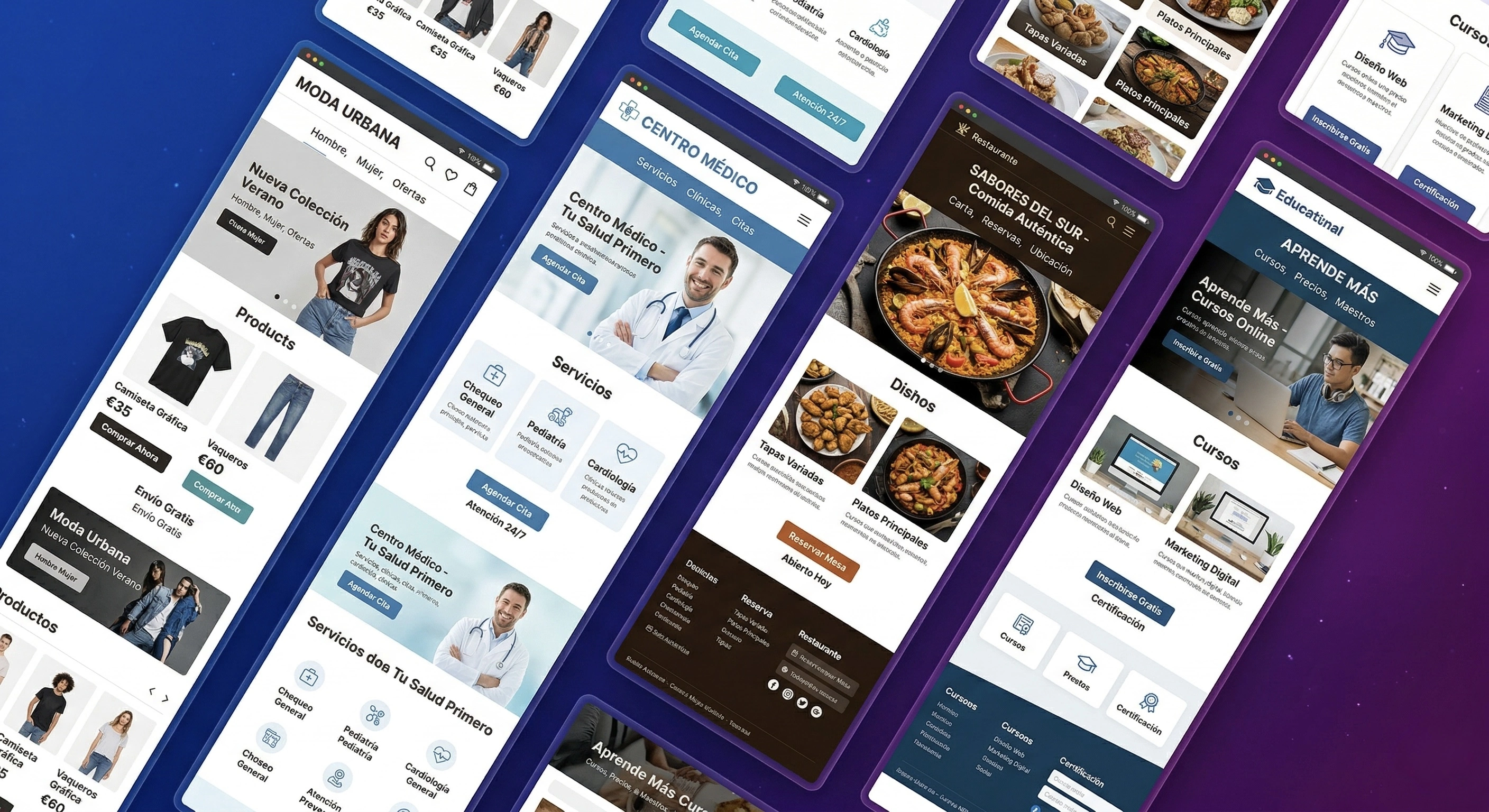 Ejemplo de página web profesional con estructura clara, jerarquía visual y enfoque orientado a negocio