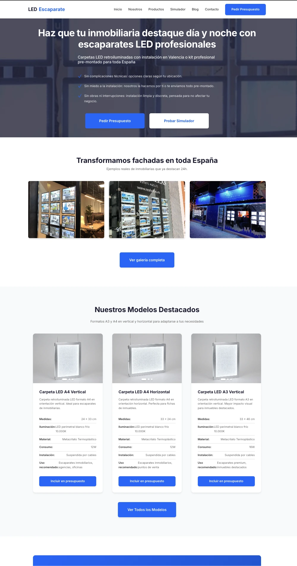 Sitio web de LEDescaparate