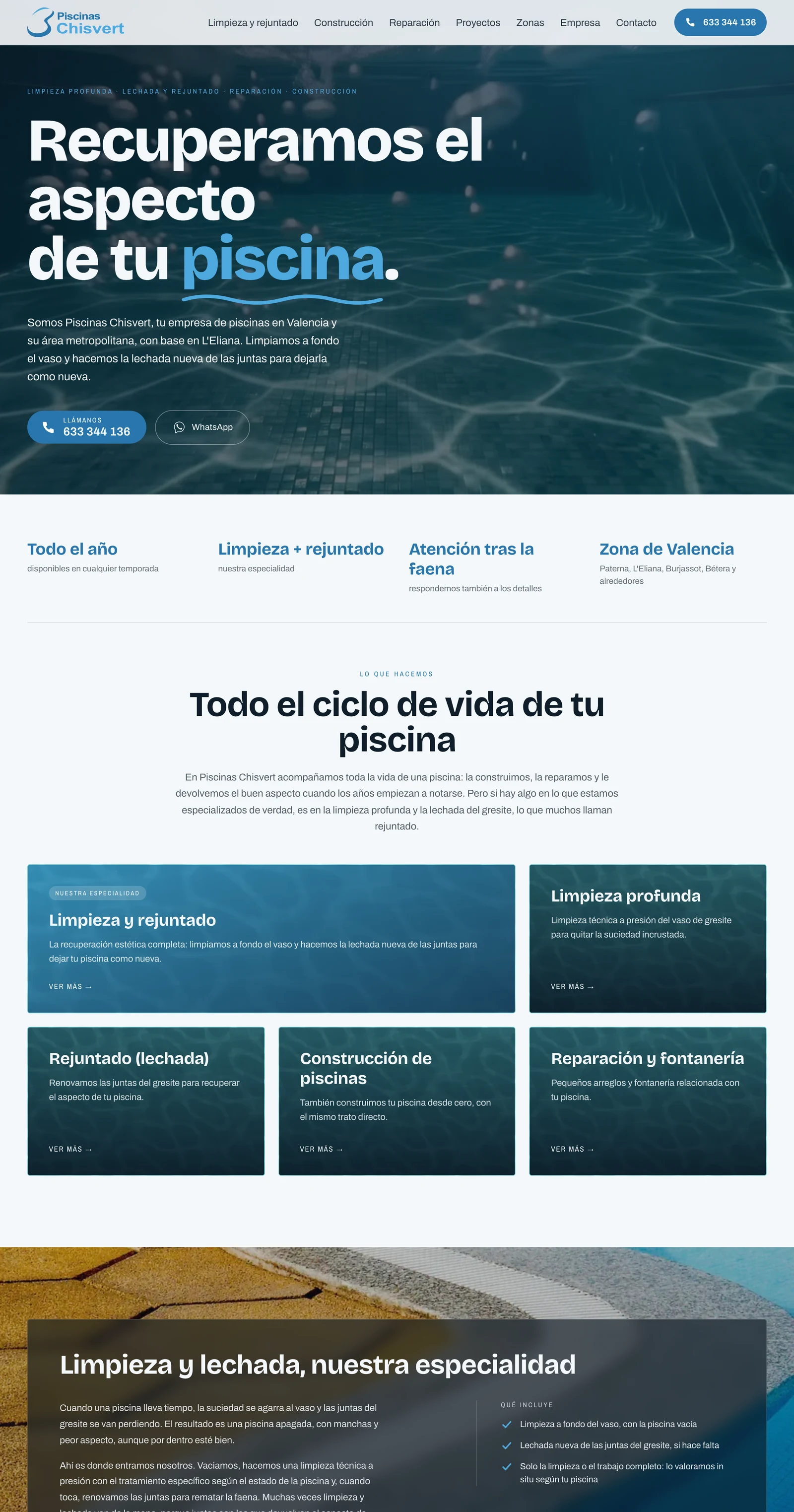 Sitio web de Piscinas Chisvert